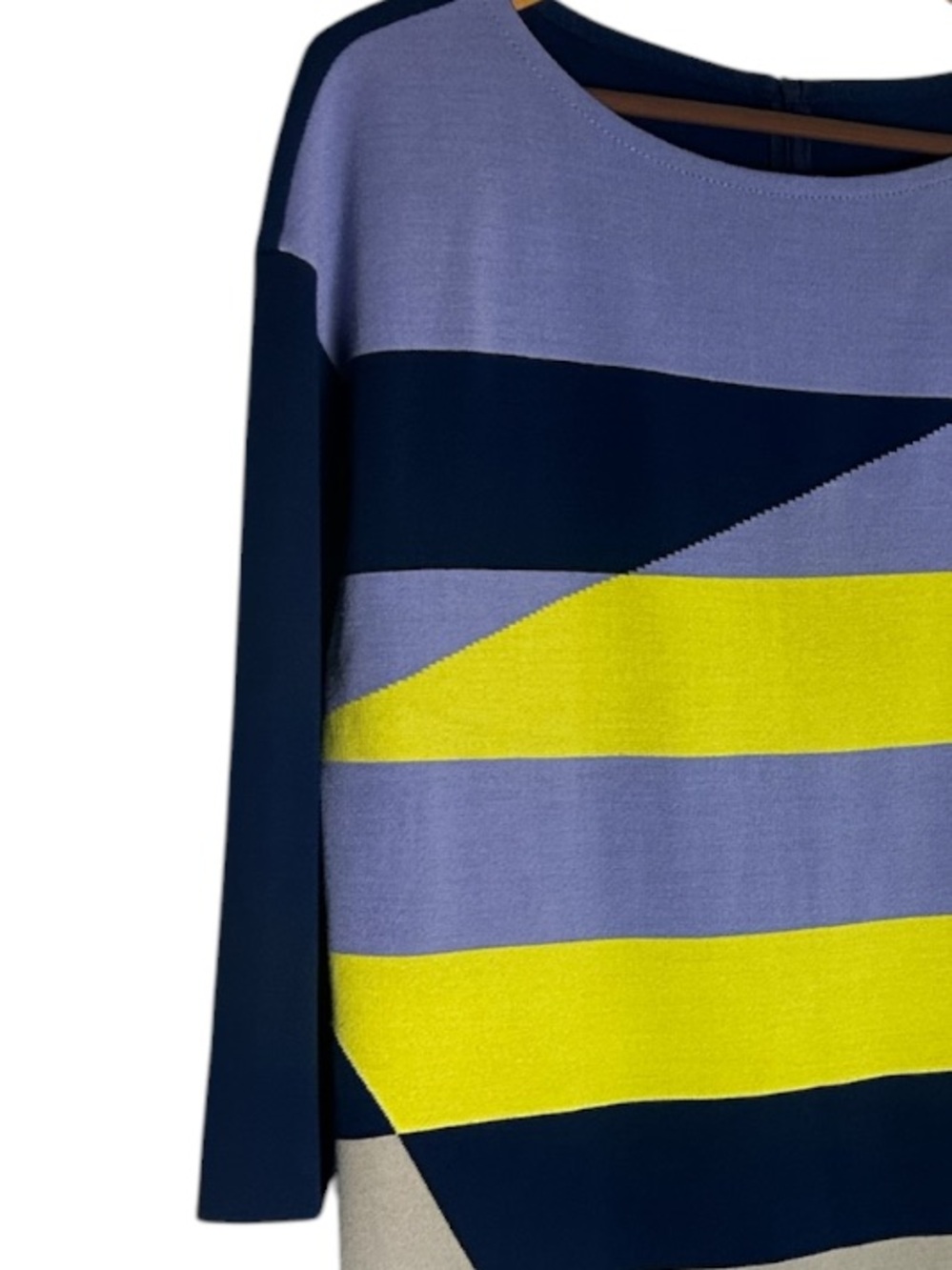 St. John Colorblock Knit Dress Wool Blend Sheath Dress Size 6